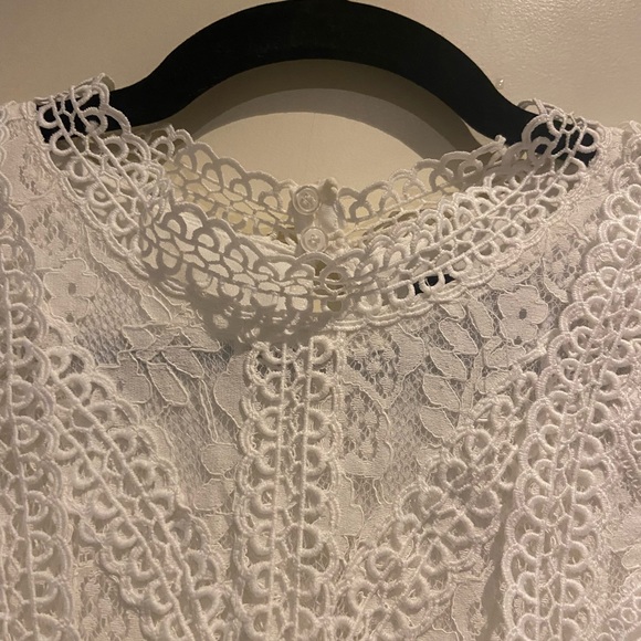 NWT Lulu's High-Neck White Lace Tank Mini Dress - Picture 7 of 11